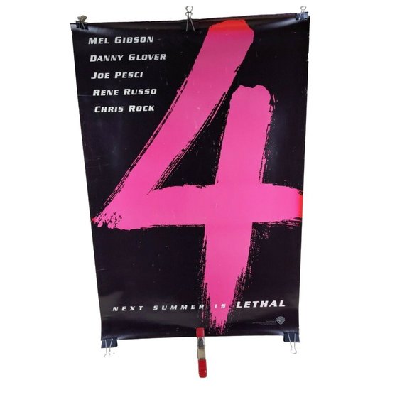 Lethal Weapon 4 Movie Poster Double Sided Rolled Mel Gibson Danny Glover  27x40 - Picture 1 of 4